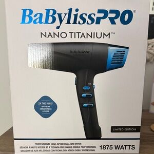 BaBylissPRO Nano Titanium Hair Dryer - Black and Blue
